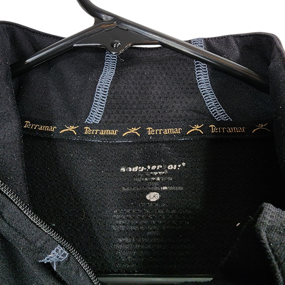 Terramar 1/4 Zip Pullover L Women Thermawool Base Layer Black Thumb Hole Wicking - Picture 3 of 13
